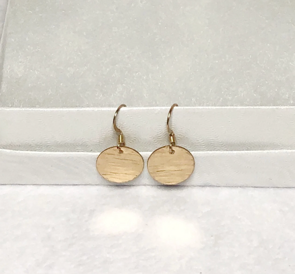 Gold Filled Horizontally Hammered Disk Earrings