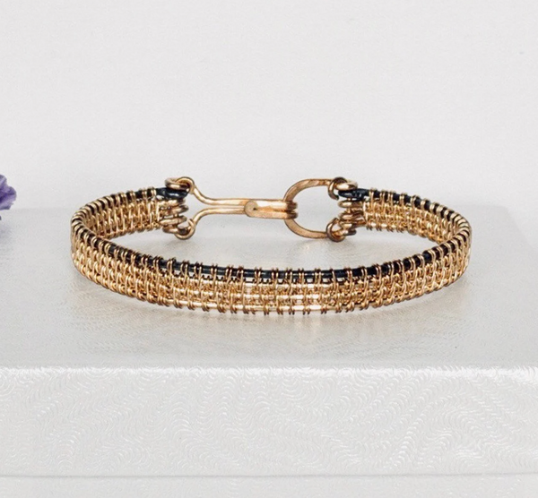 Hand Woven Gold Filled & Argentium Silver Bracelet