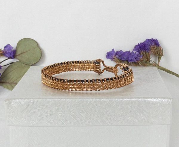 Hand Woven Gold Filled & Argentium Silver Bracelet