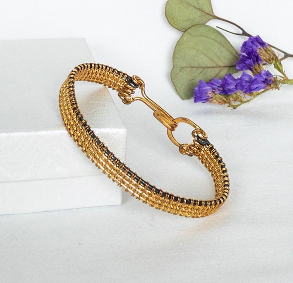 Hand Woven Gold Filled & Argentium Silver Bracelet