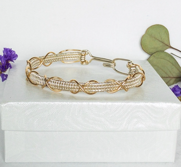 Timeless Statement Bracelet - Wire Woven Mixed Metal
